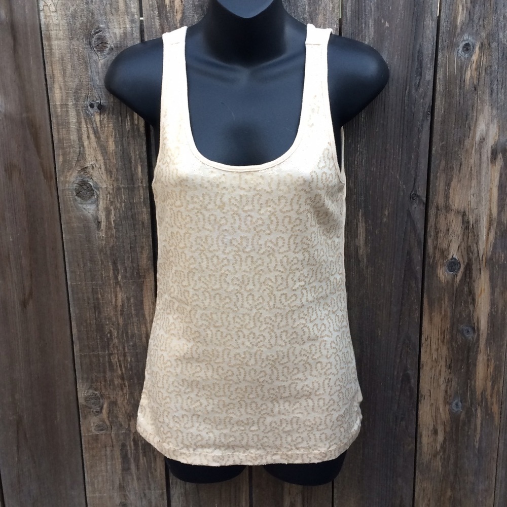 Old Navy tan tank with sequin detailing